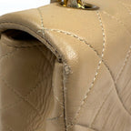 Chanel Quilted Shoulder Bag CC Logo Single Flap Leather Beige — view 6