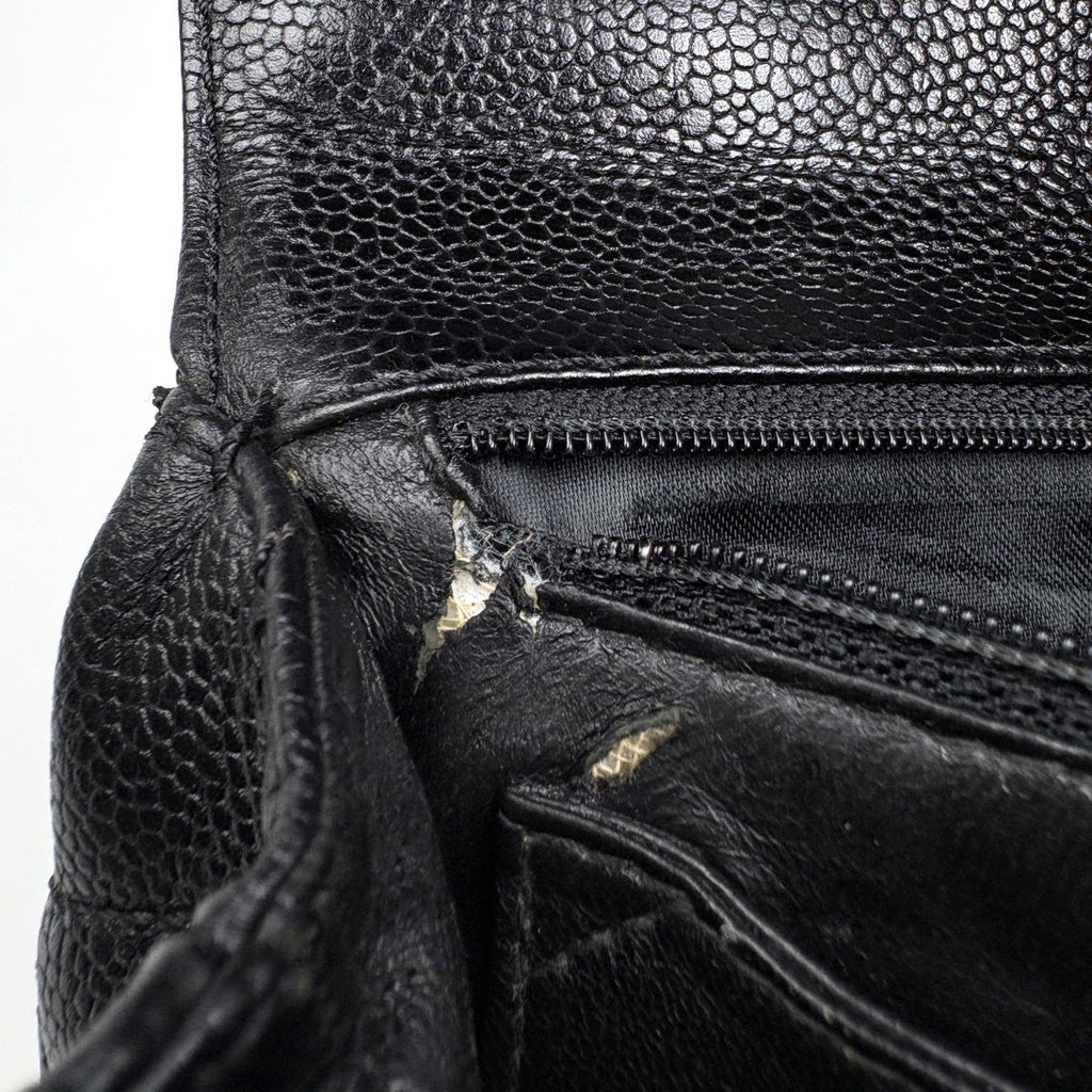 Chanel Handbag CC Logo Quilted Caviar Leather Black — view 8
