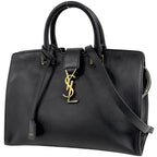 Saint Laurent Handbag Cabas Small 2-Way Leather Black
