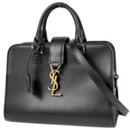 Saint Laurent Baby Cabas Handbag 2-Way Leather Black