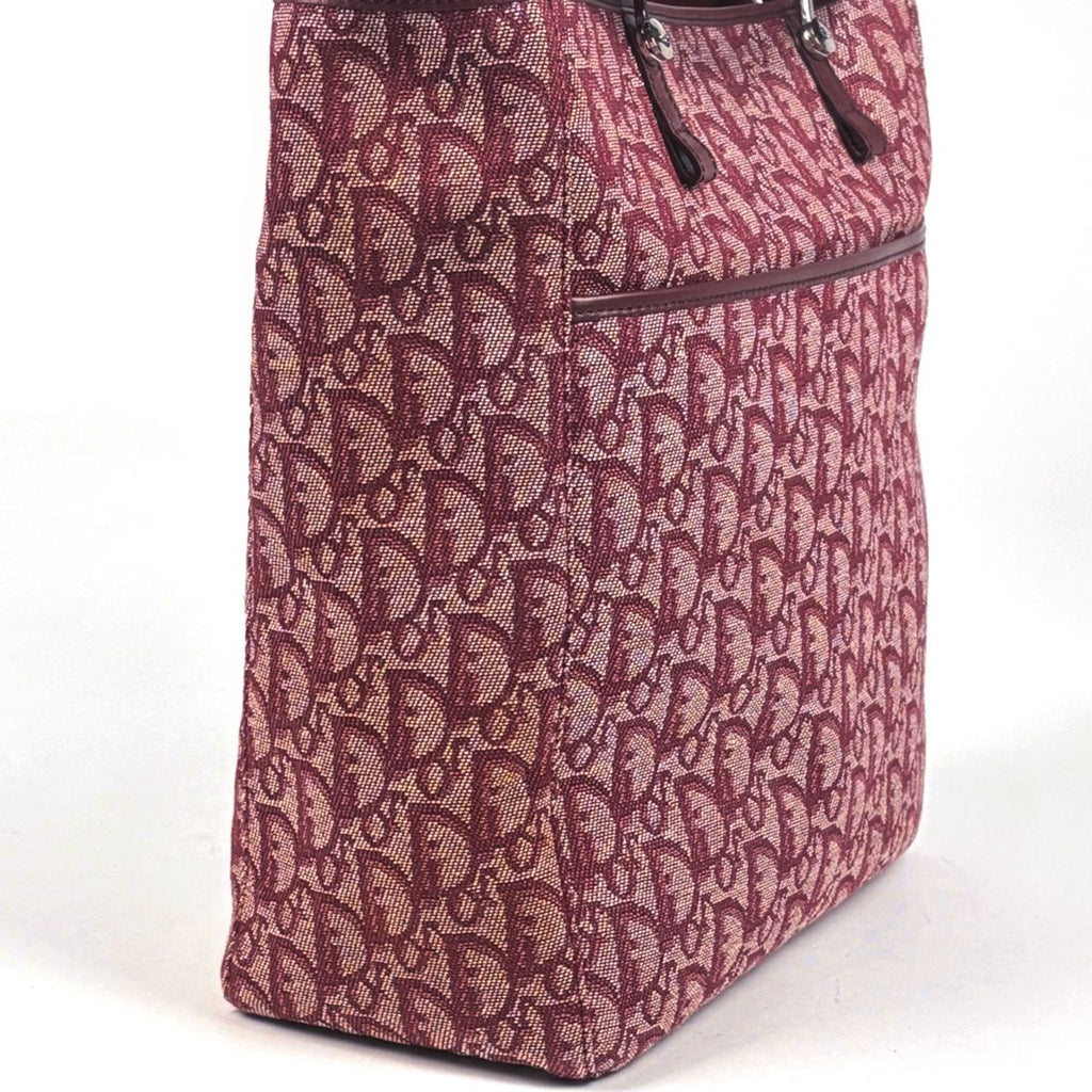 Dior Tote Bag Trotter Pattern Canvas Bordeaux — view 4