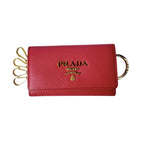 Prada Saffiano Leather Key Case Key Holder
