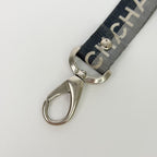 Chanel Logo Star Neck Strap Nylon Metal Black Gray White Silver Vintage — view 3
