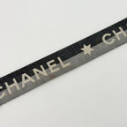 Chanel Logo Star Neck Strap Nylon Metal Black Gray White Silver Vintage — view 7