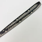 Chanel Logo Star Neck Strap Nylon Metal Black Gray White Silver Vintage — view 6