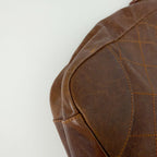 Chanel CC Logo Quilted 2-Way Shoulder Bag Leather Brown Silver Seal Vintage — view 7