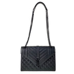 Saint Laurent Paris Shoulder Bag Classic Monogram Satchel Black Chain