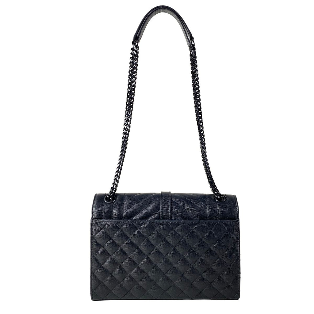 Saint Laurent Paris Shoulder Bag Classic Monogram Satchel Black Chain — view 3