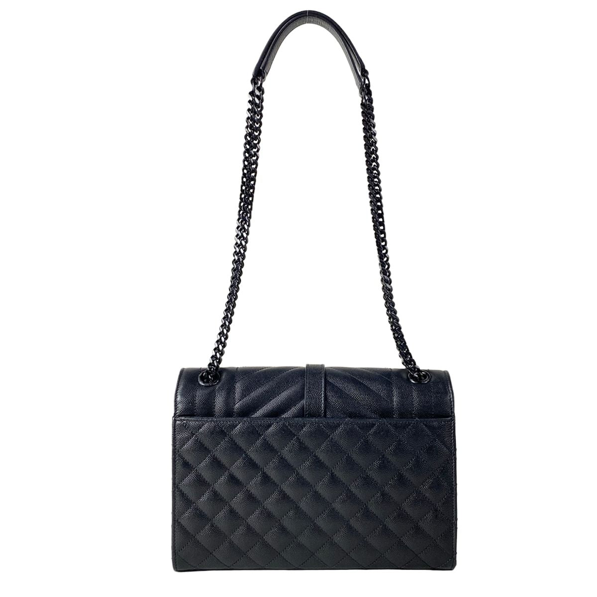 Saint Laurent Paris Shoulder Bag Classic Monogram Satchel Black Chain — view 3
