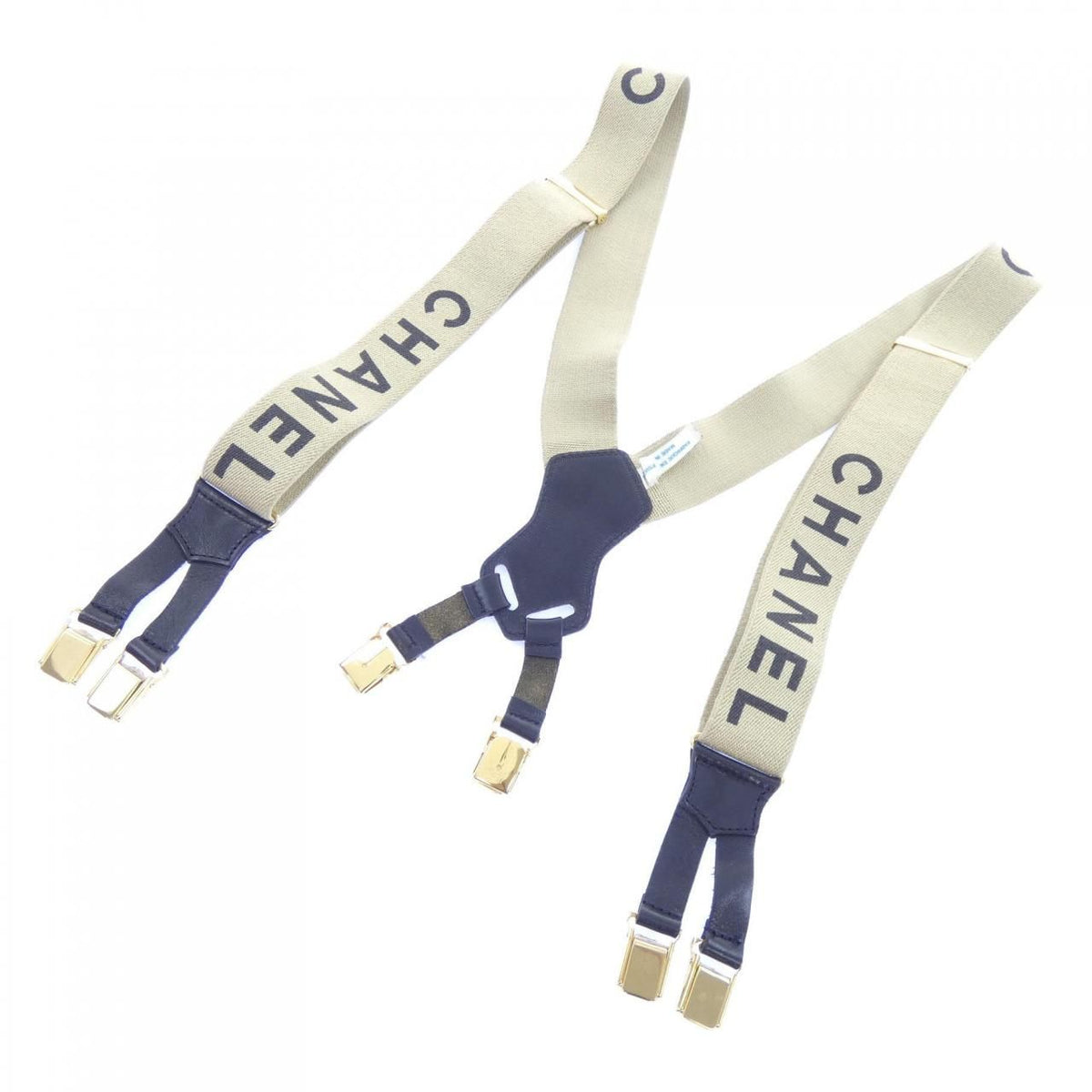 Chanel Vintage Suspenders Beige