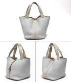 Hermes Handbag Silver Taurillon Clemence Picotin Lock PM — view 2