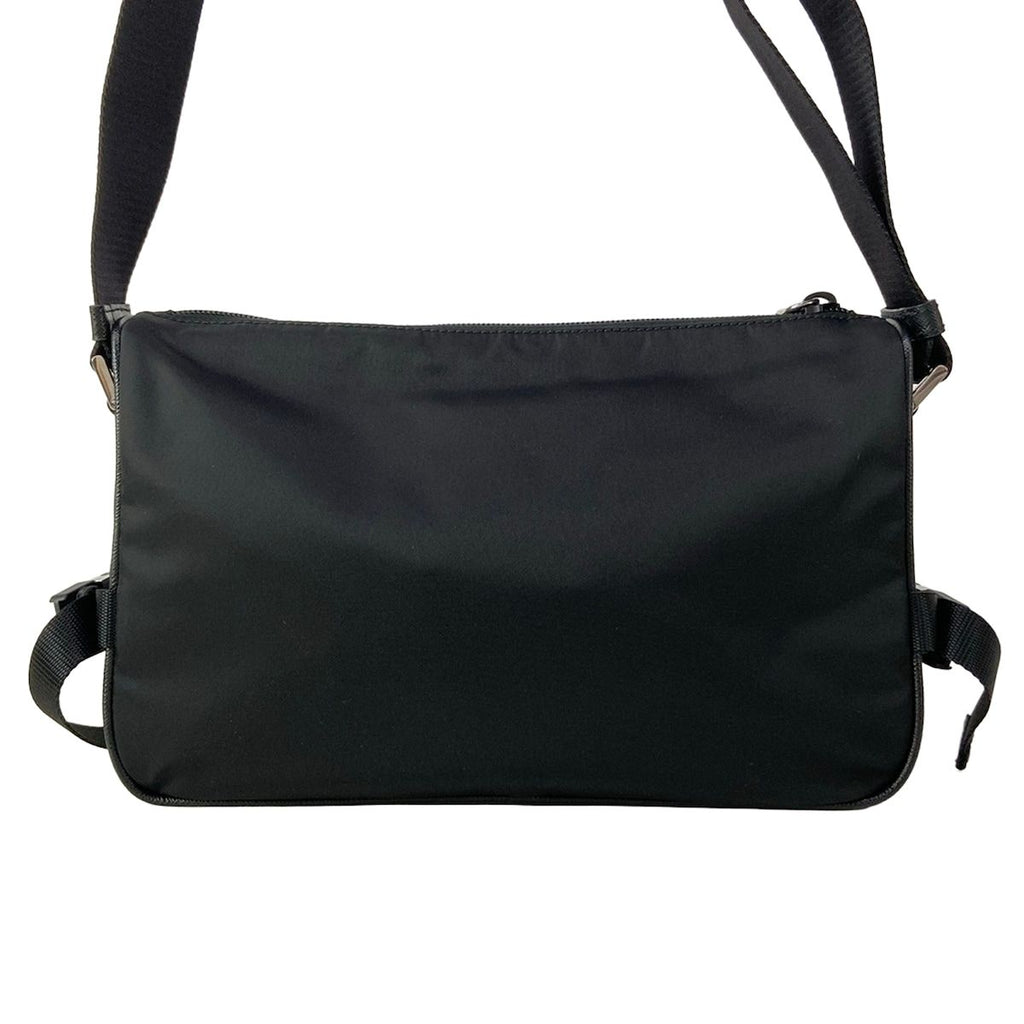 Prada Shoulder Bag Black Re-Nylon Triangle Logo — view 3