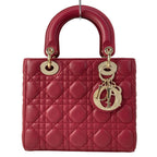 Dior Handbag Lady Bordeaux Leather
