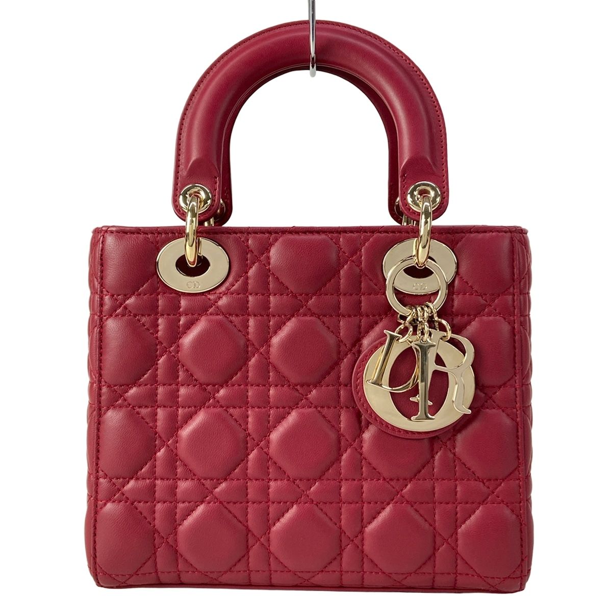 Dior Handbag Lady Bordeaux Leather