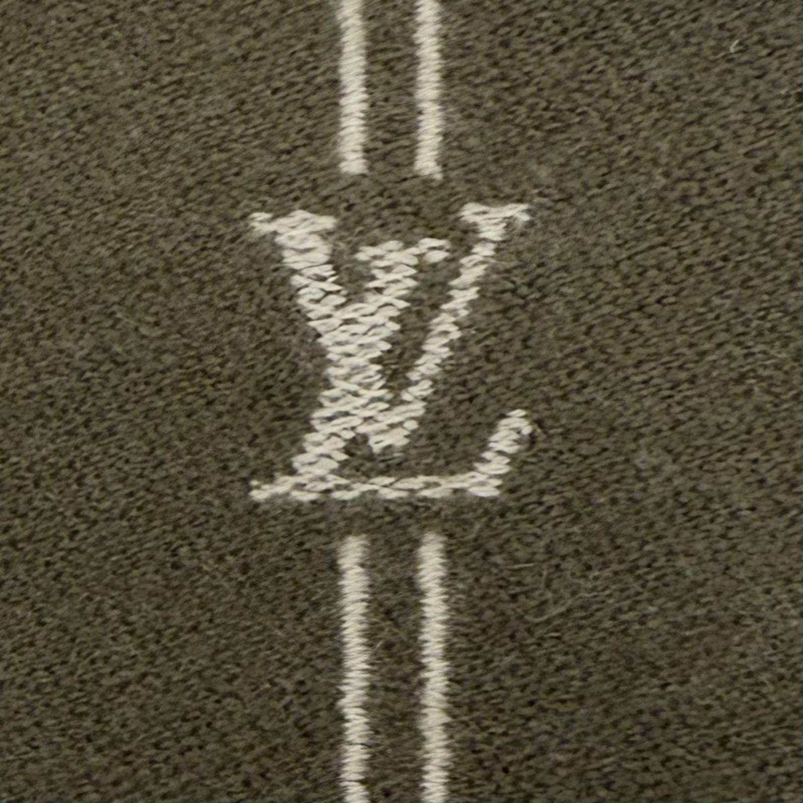 Louis Vuitton Monogram Stripes Wool 100% Scarf Khaki — view 6