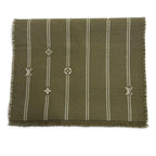 Louis Vuitton Monogram Stripes Wool 100% Scarf Khaki