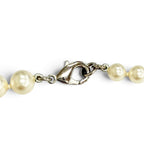 Chanel CC Logo Long Pearl Necklace White Silver — view 7