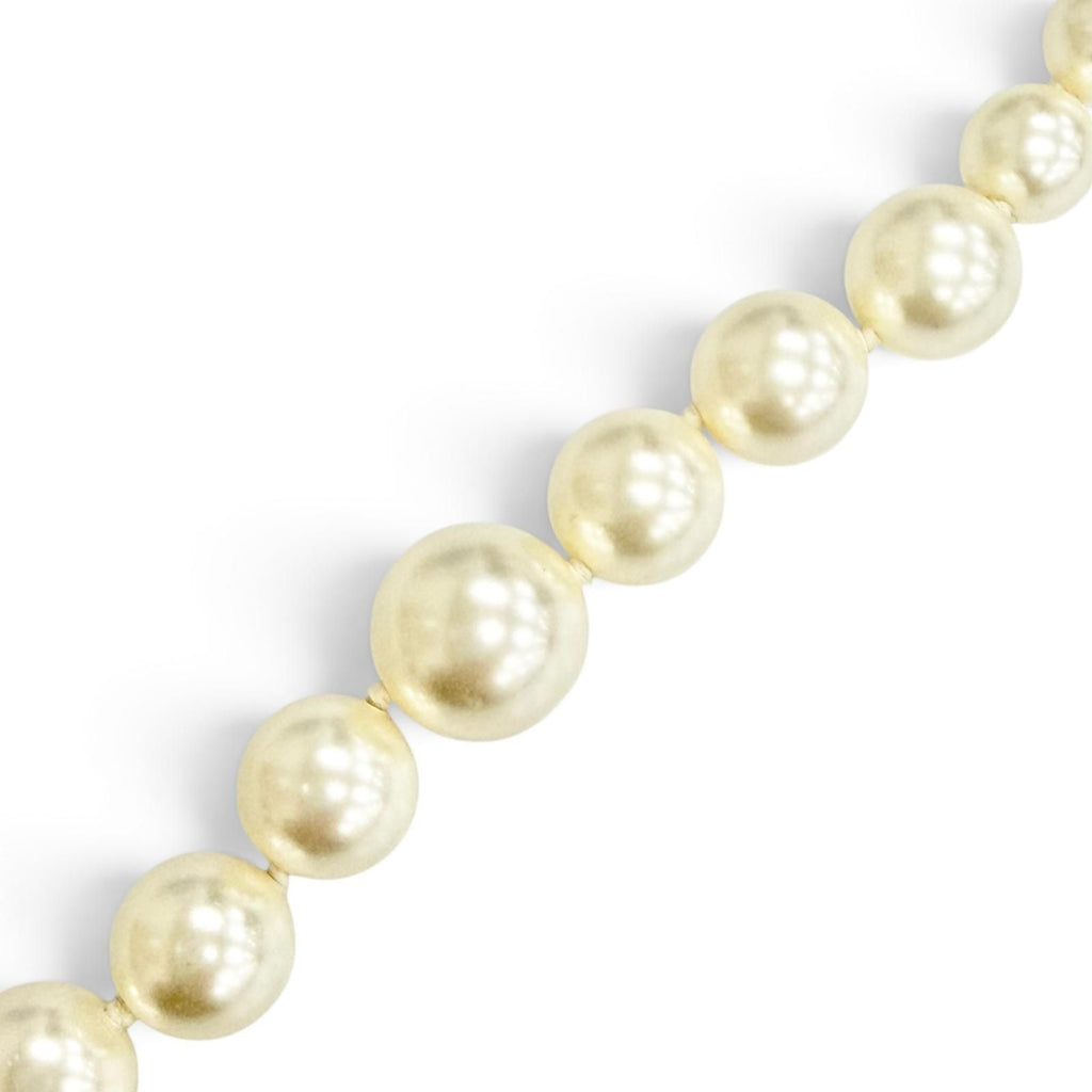Chanel CC Logo Long Pearl Necklace White Silver — view 6