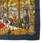 Hermes Carre 90 Silk Scarf Splendeur Des Maharajas Maharaja's Splendor Gray — view 5