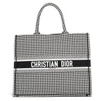 Dior Tote Bag Houndstooth Book Large Canvas