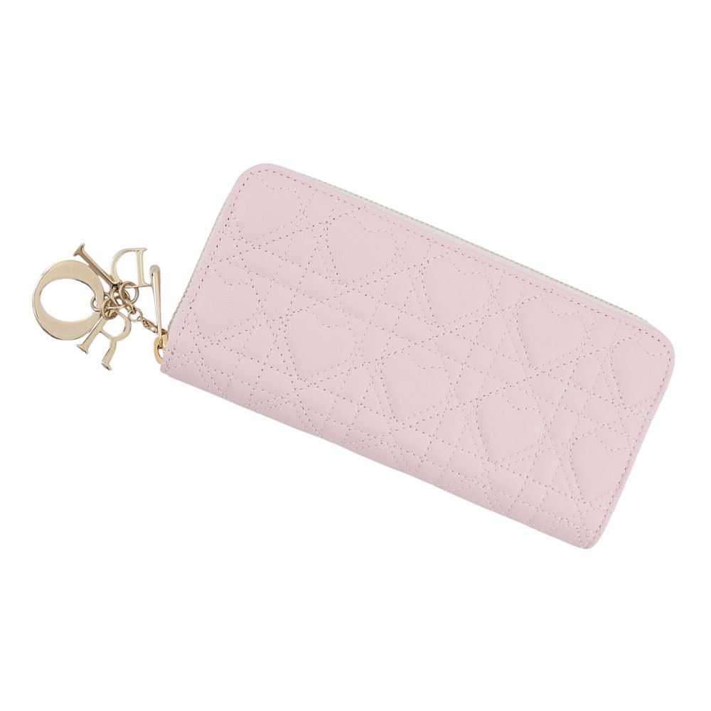 Dior Wallet Dioramour Lady Dior Heart Cannage Lambskin