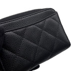 Chanel Coin Purse Quilted CC Logo Caviar Leather Wallet Black — view 5