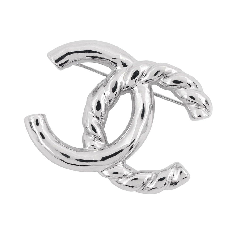 Chanel Brooch CC Logo Twist Metal 25 c