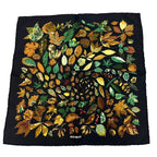 Hermes Scarf Silk Carre 45 Tourbillon Fallen Leaves Swirl Black