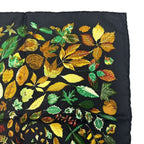 Hermes Scarf Silk Carre 45 Tourbillon Fallen Leaves Swirl Black — view 3
