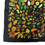 Hermes Scarf Silk Carre 45 Tourbillon Fallen Leaves Swirl Black — view 4