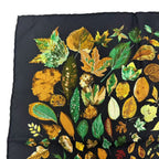 Hermes Scarf Silk Carre 45 Tourbillon Fallen Leaves Swirl Black — view 2