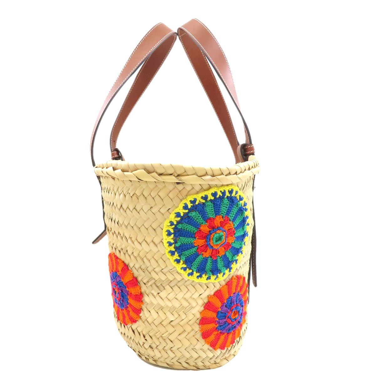 Loewe Flower Basket Tote Bag Calfskin Palm Leaf — view 3