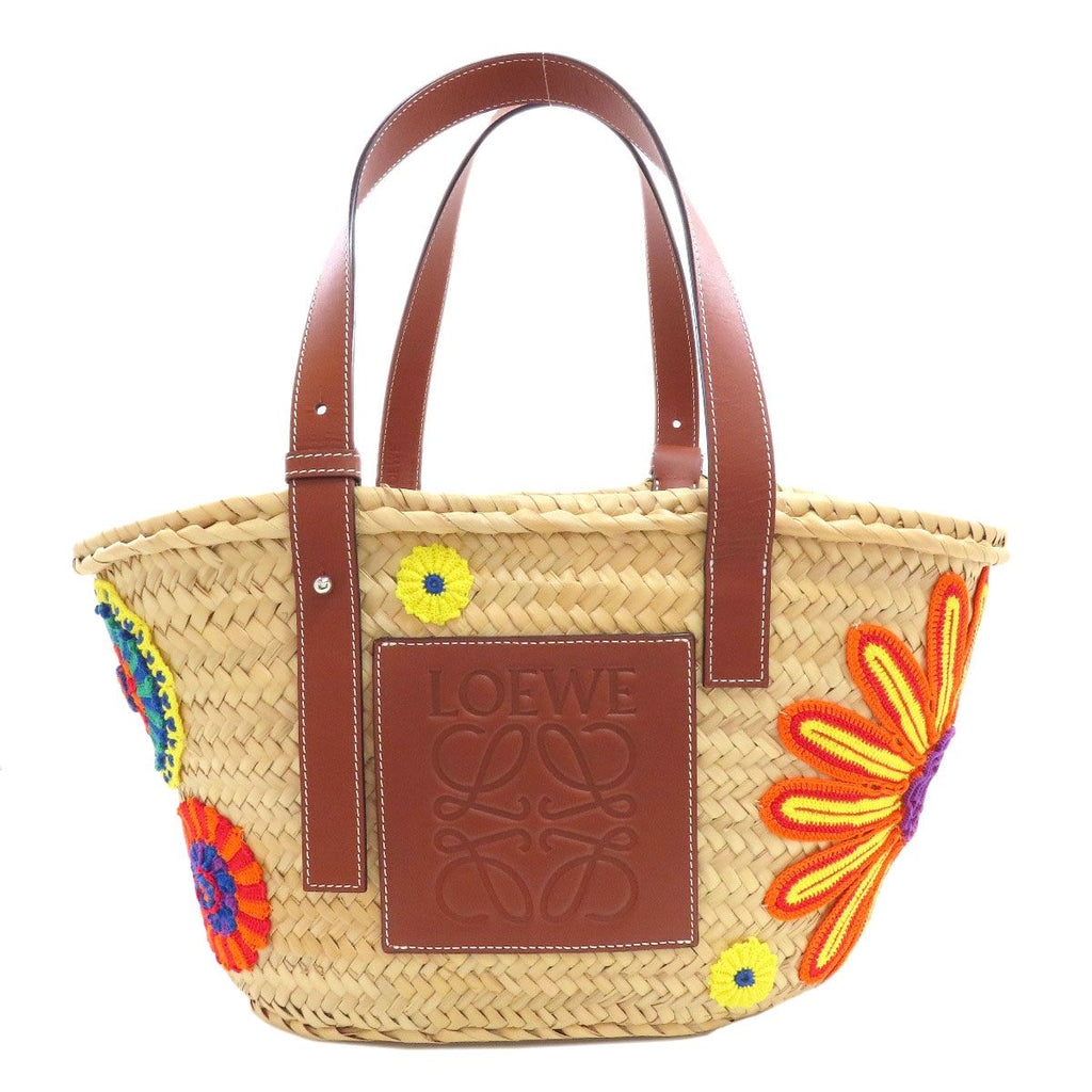 Loewe Flower Basket Tote Bag Calfskin Palm Leaf