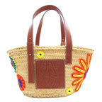 Loewe Flower Basket Tote Bag Calfskin Palm Leaf