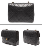 Chanel Chain Shoulder Bag Gold Lambskin Quilted Single Flap — view 2