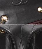 Chanel Chain Shoulder Bag Gold Lambskin Quilted Single Flap — view 7