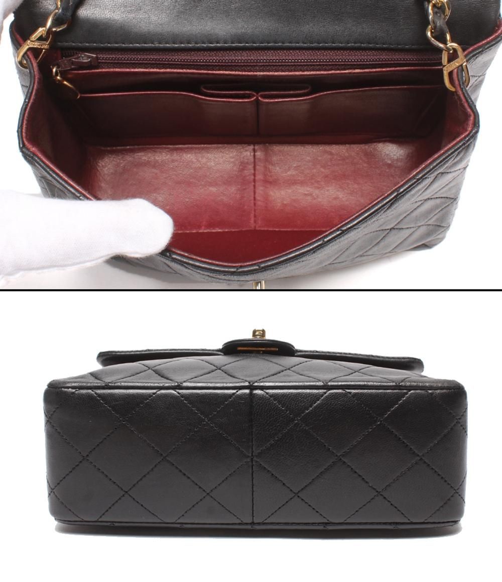 Chanel Chain Shoulder Bag Gold Lambskin Quilted Single Flap — view 3