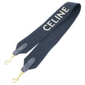 Celine Logo Shoulder Strap Canvas Leather Black