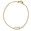 Fendi O'Lock Rhinestone Bracelet Gold