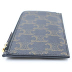 Celine Triomphe Long Card Case with Zip Leather Brown — view 3