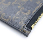 Celine Triomphe Long Card Case with Zip Leather Brown — view 4