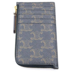 Celine Triomphe Long Card Case with Zip Leather Brown — view 2