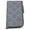 Celine Triomphe Long Card Case with Zip Leather Brown