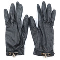 Hermes Soya Gloves Leather Silver Black