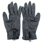 Hermes Soya Gloves Leather Silver Black — view 2