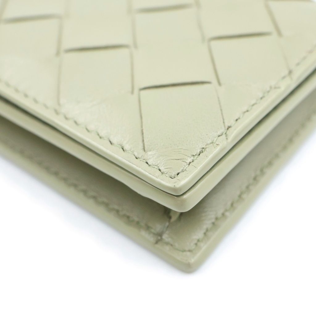 Bottega Veneta Intrecciato Leather Card Case Coin Purse Khaki — view 4