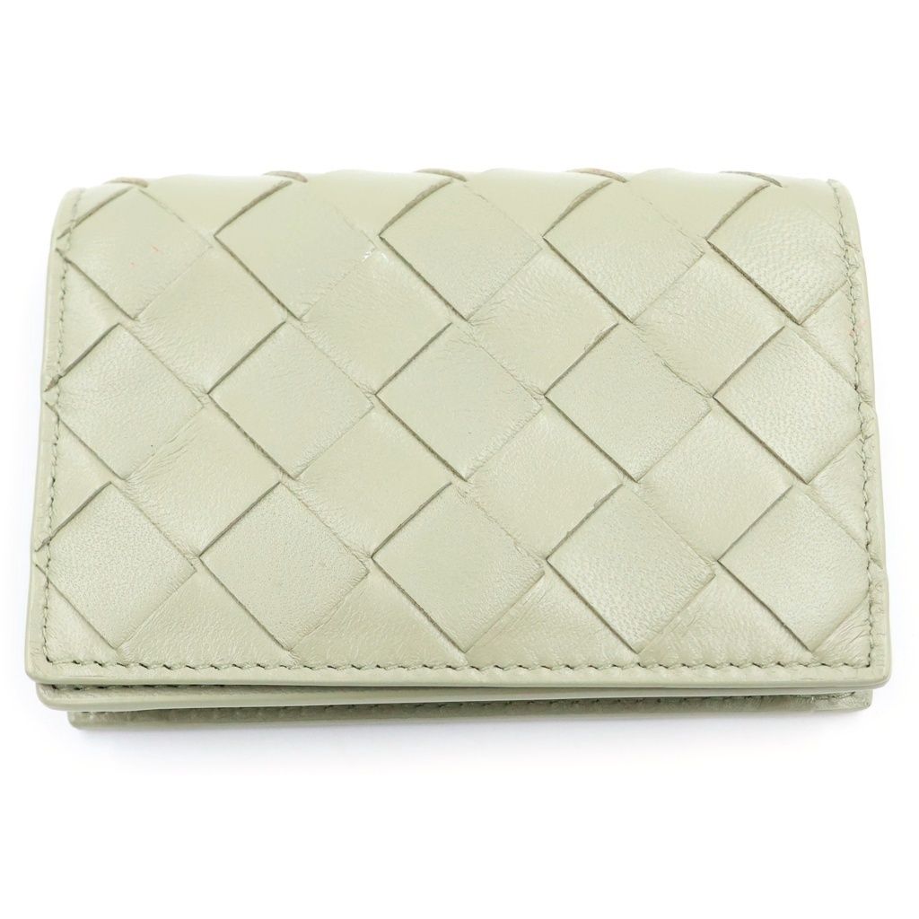 Bottega Veneta Intrecciato Leather Card Case Coin Purse Khaki