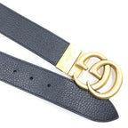 Gucci Double Reversible Leather Belt Gold Black Brown — view 4