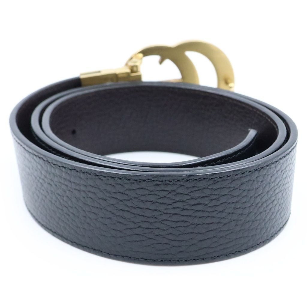 Gucci Double Reversible Leather Belt Gold Black Brown — view 2