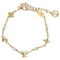 Louis Vuitton LV Heart Motif Pearl Bracelet Gold